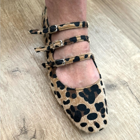 Genuine leather leopard print ballet flat. Size 39 - Picture 3 of 5